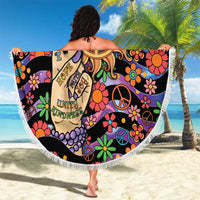 Hippie Beach Blanket Hand Gesture V With Peace Symbol - Wonder Print Shop