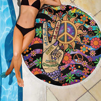 Hippie Beach Blanket Hand Gesture V With Peace Symbol - Wonder Print Shop