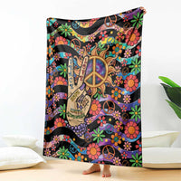 Hippie Blanket Hand Gesture V With Peace Symbol - Wonder Print Shop