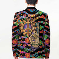 Hippie Blazer Hand Gesture V With Peace Symbol - Wonder Print Shop