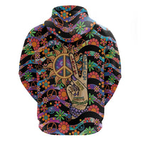 Hippie Hoodie Hand Gesture V With Peace Symbol - Wonder Print Shop