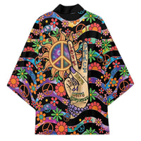 Hippie Kimono Hand Gesture V With Peace Symbol - Wonder Print Shop