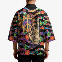 Hippie Kimono Hand Gesture V With Peace Symbol - Wonder Print Shop