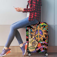 Hippie Luggage Cover Hand Gesture V With Peace Symbol - Wonder Print Shop