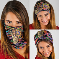 Hippie Neck Gaiter Hand Gesture V With Peace Symbol - Wonder Print Shop