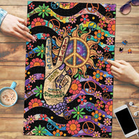 Hippie Puzzle Hand Gesture V With Peace Symbol - Wonder Print Shop