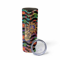 Hippie Skinny Tumbler Hand Gesture V With Peace Symbol - Wonder Print Shop