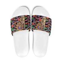 Hippie Slide Sandals Hand Gesture V With Peace Symbol - Wonder Print Shop