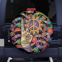 Hippie Spare Tire Cover Hand Gesture V With Peace Symbol - Wonder Print Shop