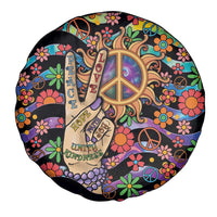 Hippie Spare Tire Cover Hand Gesture V With Peace Symbol - Wonder Print Shop