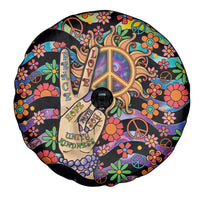 Hippie Spare Tire Cover Hand Gesture V With Peace Symbol - Wonder Print Shop