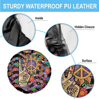 Hippie Spare Tire Cover Hand Gesture V With Peace Symbol - Wonder Print Shop