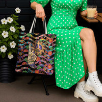 Hippie Tote Bag Hand Gesture V With Peace Symbol - Wonder Print Shop