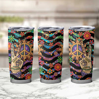 Hippie Tumbler Cup Hand Gesture V With Peace Symbol - Wonder Print Shop