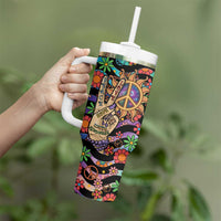 Hippie Tumbler With Handle Hand Gesture V With Peace Symbol - Wonder Print Shop