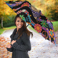 Hippie Umbrella Hand Gesture V With Peace Symbol - Wonder Print Shop