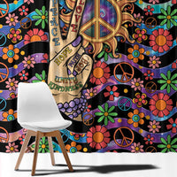 Hippie Window Curtain Hand Gesture V With Peace Symbol - Wonder Print Shop