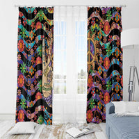 Hippie Window Curtain Hand Gesture V With Peace Symbol - Wonder Print Shop
