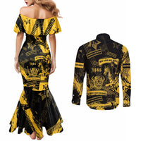 Buffalo Soldiers Couples Matching Mermaid Dress and Long Sleeve Button Shirt Military Urban Retro Style - Wonder Print Shop