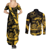 Buffalo Soldiers Couples Matching Summer Maxi Dress and Long Sleeve Button Shirt Military Urban Retro Style - Wonder Print Shop