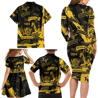 Buffalo Soldiers Family Matching Long Sleeve Bodycon Dress and Hawaiian Shirt Military Urban Retro Style - Wonder Print Shop