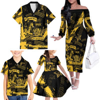 Buffalo Soldiers Family Matching Off The Shoulder Long Sleeve Dress and Hawaiian Shirt Military Urban Retro Style - Wonder Print Shop