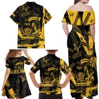 Buffalo Soldiers Family Matching Off Shoulder Maxi Dress and Hawaiian Shirt Military Urban Retro Style - Wonder Print Shop
