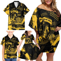 Buffalo Soldiers Family Matching Off Shoulder Short Dress and Hawaiian Shirt Military Urban Retro Style - Wonder Print Shop