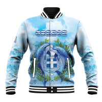 Personalized Greece Baseball Jacket Dolphins And Symbol - Wonder Print Shop