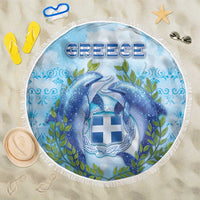 Greece Beach Blanket Dolphins And Symbol - Wonder Print Shop