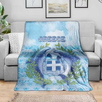 Greece Blanket Dolphins And Symbol - Wonder Print Shop