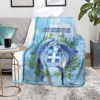 Greece Blanket Dolphins And Symbol - Wonder Print Shop