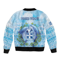 Personalized Greece Bomber Jacket Dolphins And Symbol - Wonder Print Shop