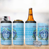 Personalized Greece 4 in 1 Can Cooler Tumbler Dolphins And Symbol - Wonder Print Shop