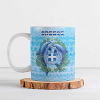 Personalized Greece Ceramic Mug Dolphins And Symbol - Wonder Print Shop
