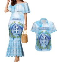 Personalized Greece Couples Matching Mermaid Dress and Hawaiian Shirt Dolphins And Symbol - Wonder Print Shop