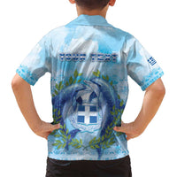 Personalized Greece Family Matching Long Sleeve Bodycon Dress and Hawaiian Shirt Dolphins And Symbol - Wonder Print Shop