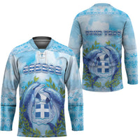 Personalized Greece Hockey Jersey Dolphins And Symbol - Wonder Print Shop