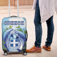 Greece Luggage Cover Dolphins And Symbol - Wonder Print Shop