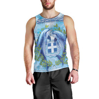 Personalized Greece Men Tank Top Dolphins And Symbol - Wonder Print Shop