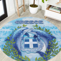 Greece Round Carpet Dolphins And Symbol - Wonder Print Shop