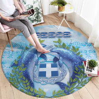 Greece Round Carpet Dolphins And Symbol - Wonder Print Shop