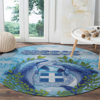 Greece Round Carpet Dolphins And Symbol - Wonder Print Shop