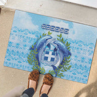 Greece Rubber Doormat Dolphins And Symbol - Wonder Print Shop