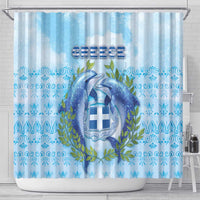 Greece Shower Curtain Dolphins And Symbol - Wonder Print Shop