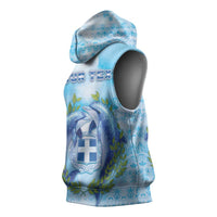 Personalized Greece Sleeveless Hoodie Dolphins And Symbol - Wonder Print Shop