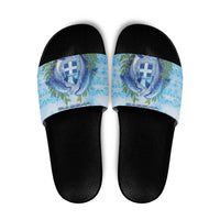Greece Slide Sandals Dolphins And Symbol - Wonder Print Shop