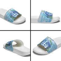 Greece Slide Sandals Dolphins And Symbol - Wonder Print Shop