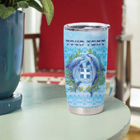Personalized Greece Tumbler Cup Dolphins And Symbol - Wonder Print Shop