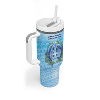 Personalized Greece Tumbler With Handle Dolphins And Symbol - Wonder Print Shop